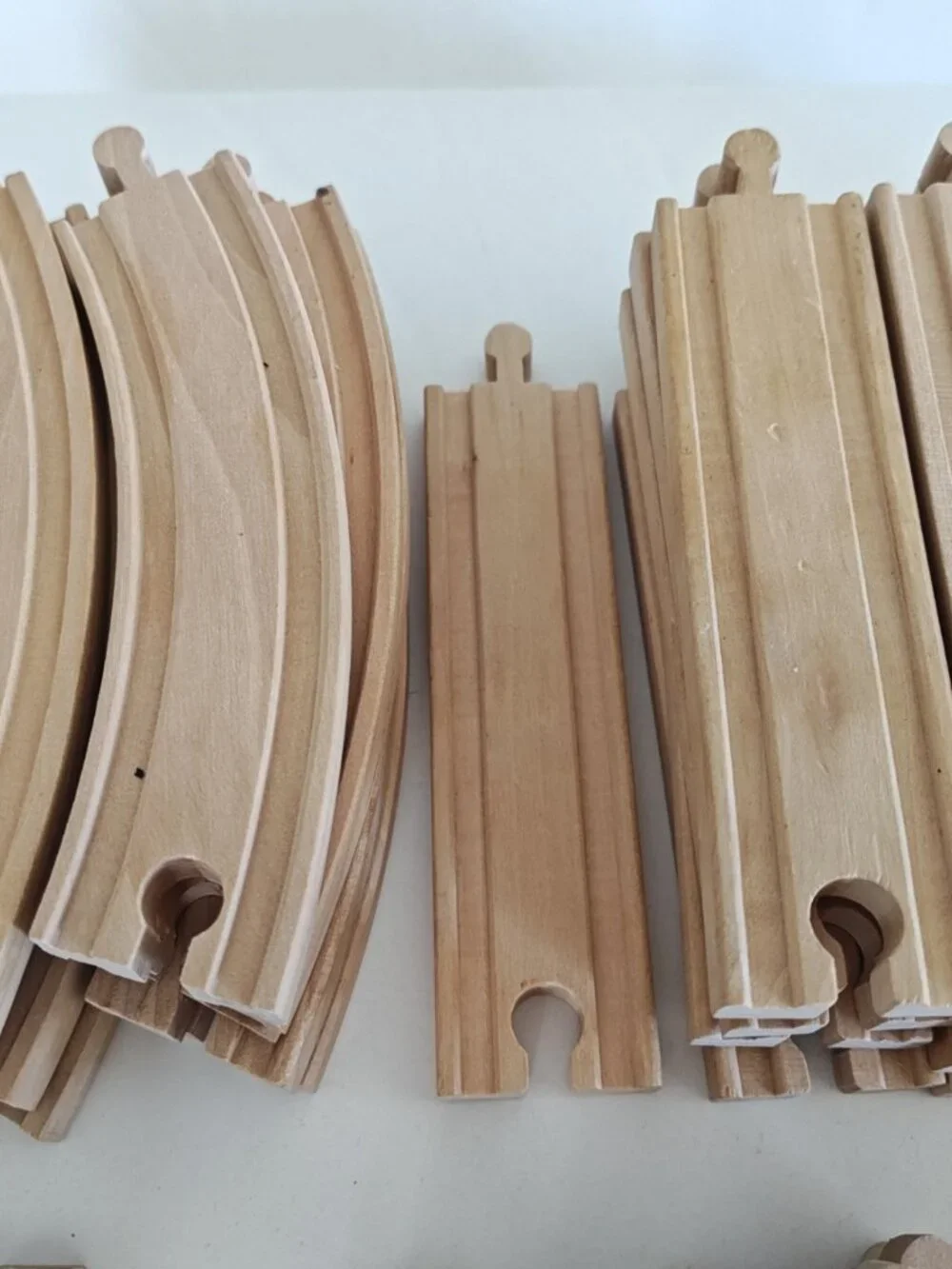 Wooden Train Railway Set 62 Pieces Brio-Compatible Track Train and extras
